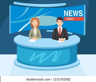 Tv News Desk Stock Illustrations, Images & Vectors | Shutterstock