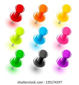 Vector illustration representing colored pins