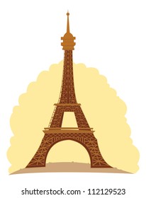 a vector illustration representing an Eiffel Tower cartoon