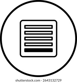 Vector illustration representing a menu icon encased within a circular outline