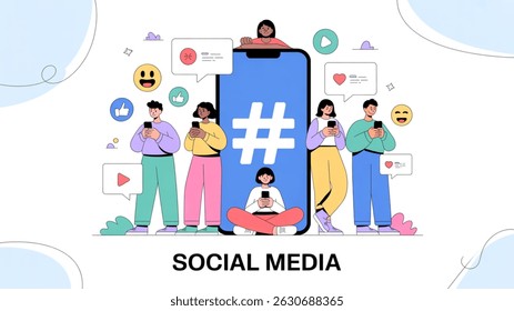 vector illustration of representing social media interaction