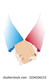 Ilustración de vectores que representa a dos mujeres que tienen la mano el amor es el amor