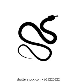 Vector illustration reptile snake or serpent flat icon for animal