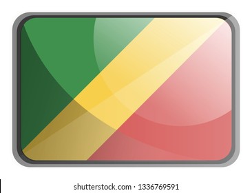 Vector illustration of Republic of Congo flag on white background.