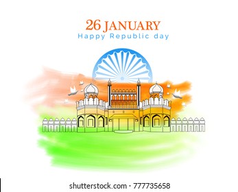 vector illustration of republic day. 26 january background.