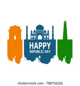 vector illustration of republic day. 26 january background.