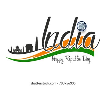 vector illustration of republic day. 26 january background.