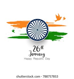 Vector Illustration Of Republic Day. 26 January Background.