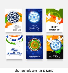 Vector illustration of a Republic day brochure Set.