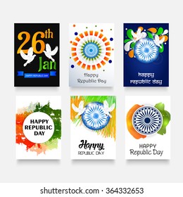 Vector illustration of a Republic day brochure Set.