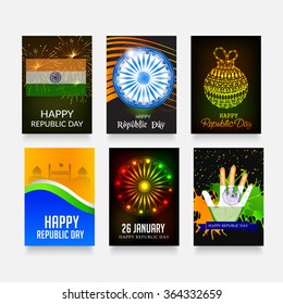 Vector illustration of a Republic day brochure Set.