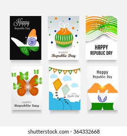 Vector illustration of a Republic day brochure Set.