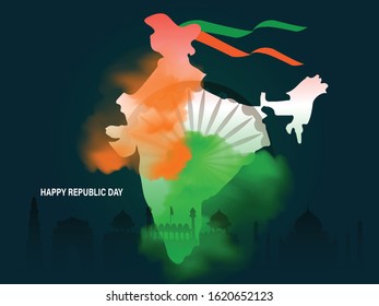 vector illustration of republic day celebration. 26 January