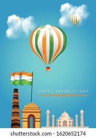 vector illustration of republic day celebration. 26 January