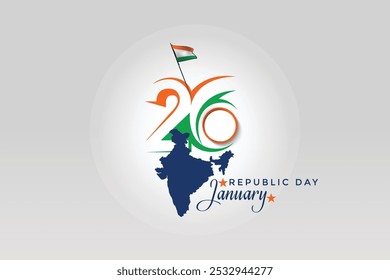 Ilustración vectorial del concepto de celebración del Día de la República de la India, Mnemónico, Símbolo.