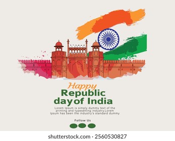 Vector Illustration of Republic Day Celebration of India concept, Mnemonic, Symbol. poster