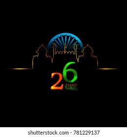vector illustration of republic day celebration. 26 January