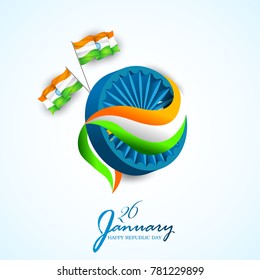 vector illustration of republic day celebration. 26 January