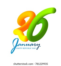 vector illustration of republic day celebration. 26 January