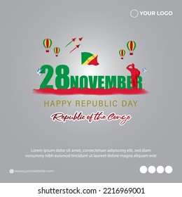 vector illustration for republic day Congo flyer banner poster card