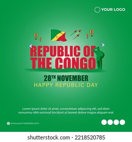 vector illustration for republic day Congo flyer banner poster card