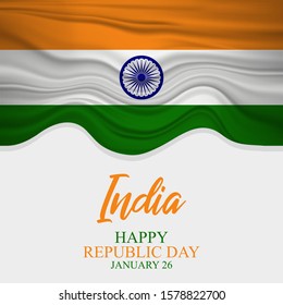 Vector illustration of Republic day in India Celebration on October January 26th.