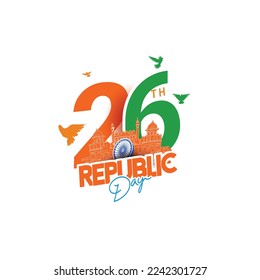 Vektorgrafik von Republic Day India (26. Januar).
