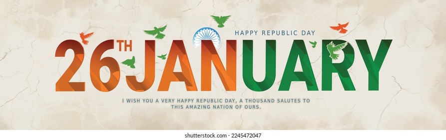 vector illustration of  Republic Day India (26 January) with Flying Pigeon.