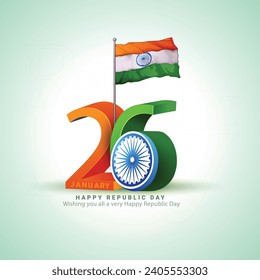 vector illustration of  Republic Day India (26 January)