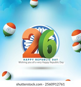 vector illustration of  Republic Day India (26 January)
