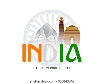 Vector illustration for republic day india, 26 january.