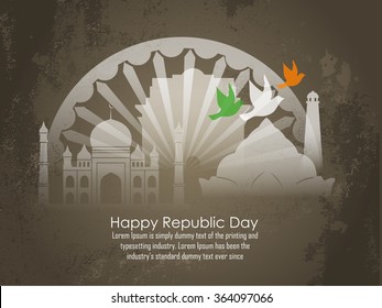 vector illustration for Republic day, Republic day India greeting or artwork. 