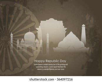 vector illustration for Republic day, Republic day India greeting or artwork. 