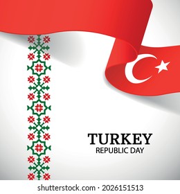 Vektorgrafik des Türkischen Tages der Republik.  Nationales Muster.
