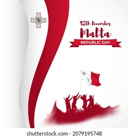  ilustración vectorial de la república de día-Malta