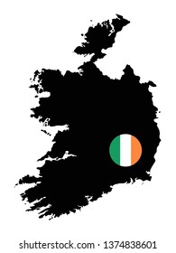 vector illustration of Republic of Ireland map and flag 