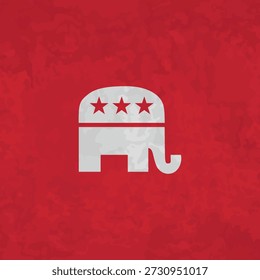 Vector Illustration of Republican Party Symbol and Flag in United States of America