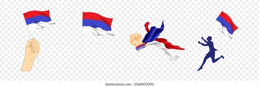 Vector illustration of Republika Srpska flag composition on transparent background