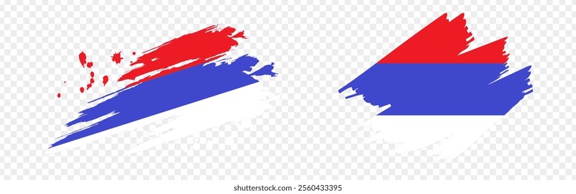 Vector illustration of Republika Srpska flag in brush stroke effect on transparent background