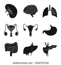 Vector illustration of research and laboratory icon. Collection of research and organ vector icon for stock.