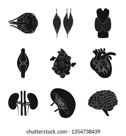 Vector illustration of research and laboratory logo. Set of research and organ stock vector illustration.