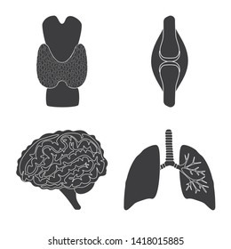Vector illustration of research and laboratory sign. Set of research and organ stock symbol for web.