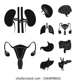 Vector illustration of research and laboratory symbol. Set of research and organ vector icon for stock.