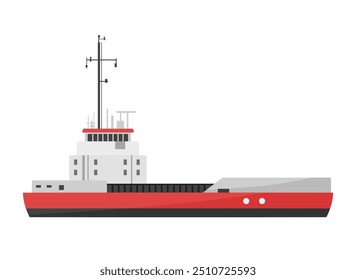 Ilustración vectorial de un buque de investigación que represente la exploración científica y la investigación marina.