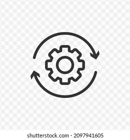 Vector illustration of reset setting icon in dark color and transparent background(png).