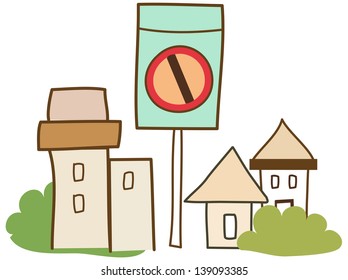 Vector illustration of a residential area