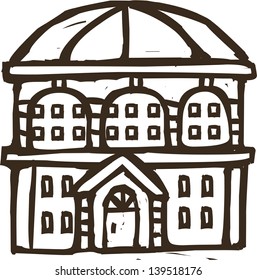 Ilustración vectorial de un edificio residencial
