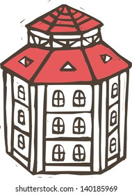 Ilustración vectorial de un edificio residencial