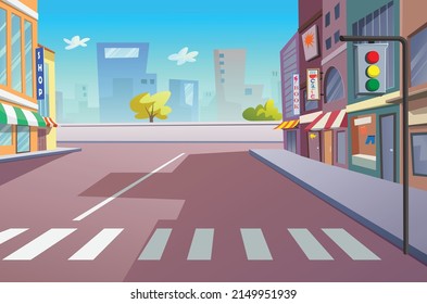 Vector illustration of residential and daytime streets. Very beautiful.