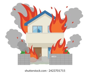 Ilustración vectorial del incendio residencial